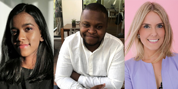 Wits PhD Winners: Tamlyn Naidu (Chemical and Metallurgical Engineering), Zakhele Ndala (School of Chemistry) and Leigh Crymble (Wits Business School)